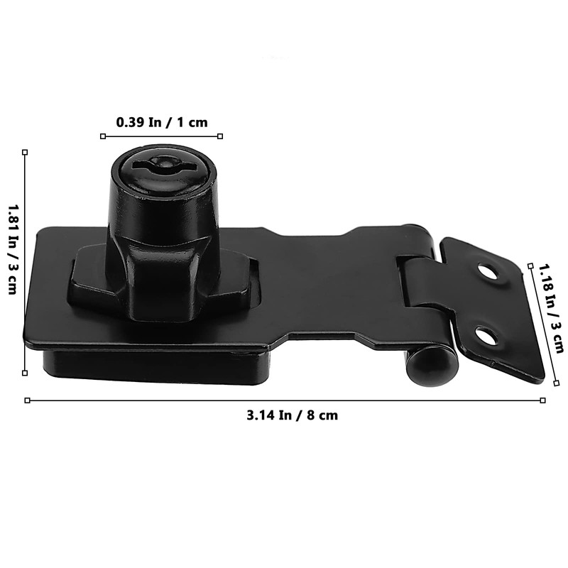 MUKLEI 5 PCS 2.5 Inch Keyed Hasp Locks, Twist Knob