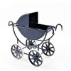 Dolls House Navy & White Baby Pram1:12 Scale Old Fashioned