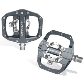 BUCKLOS SPD Pedals PD-M680 Mountain Bike Clip in SPD Flat Combo Dual Sided Pedals - Road Bike MTB Clipless Sealed Bearing Bicycle Clips Pedal Compatible with Shimano SPD Cleats (Silver