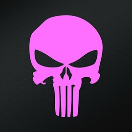 KCD Punisher Skull Vinyl Deacl Sticker | Cars Trucks Wall Windows Laptops | Pink | 4x5 Inches | Keen35P