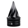Unbranded Black Twisted Front Axle Cap Nut Covers For Harley
