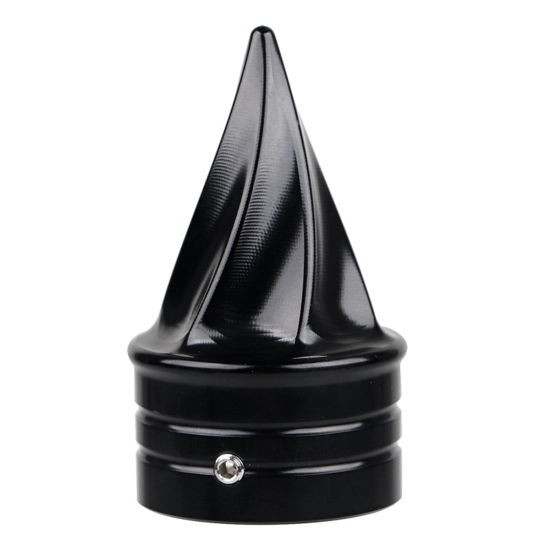 Unbranded Black Twisted Front Axle Cap Nut Covers For Harley