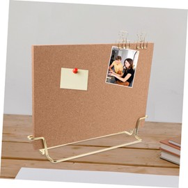 Ciieeo Office Decoration 1 Set of Noteboards Picture Board Memo Board Made of Cork Office Writing Decor Wooden Pin Board Stand Grid Picture Frame Screen Memo Board Black Board A4 Photo Metal