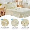 Flysheep 3 Pieces Yellow Quilt Set Queen Size, Wide Ruffled