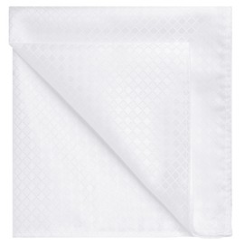 KissTies Solid Pocket Square Wedding Handkerchief + 1 Gift Box, White, One Size