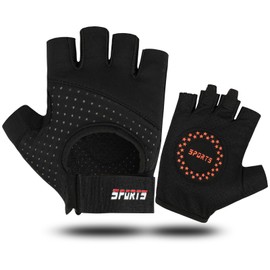 JUPSK Cycling Gloves, Half Finger Bicycle Glove Anti Slip Gel Pad Bike Gloves Breathable MTB Fingerless Sports Glove for Men and Women