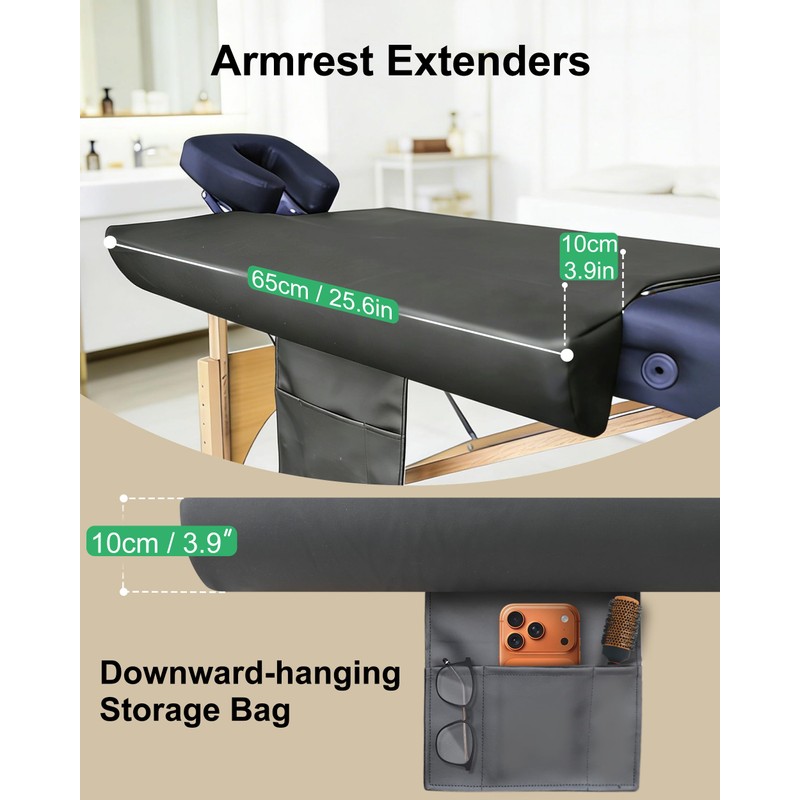 HOMCA Massage Table Side Arm Extenders Pads – 7.8" Width