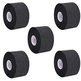 Ponik's Cervical Roll Pro - 500 Sheets (5 Rolls of 100 Strips) - Neck Protection Crush, Disposable Neck Paper Roll, Disposable Crepe Paper for Salon, Hair Cutting, Hairdressing Supplies, Frill for Hairdressers, black