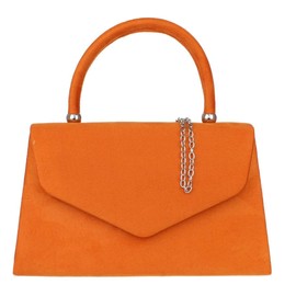 Girly Handbags Faux Suede Clutch Bag with Top Handle Grab Handle for Women Handbag, orange