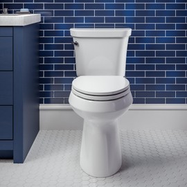 Mayfair Preston Easy to Clean Single Hinge Toilet Seat, Modern Slow Close Plastic Toilet Seat, Round, White