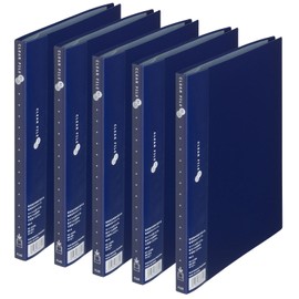 Plus File, Clear File, Super Economy, B5, Vertical, 20 Pockets, FC-132EL Navy, Set of 5