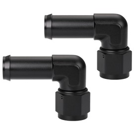 Podavelle 10AN Female to 3/4 Barb 90 Degree Hose Fitting Adapter Swivel Aluminum Black 2PCS