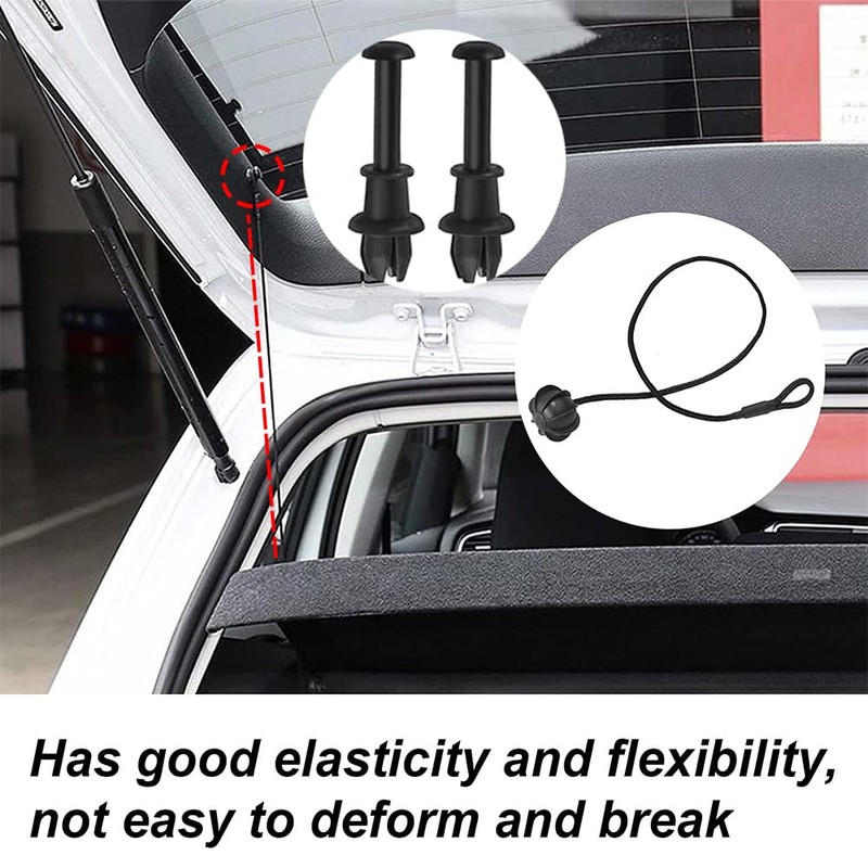 Pack of 2 Parcel Shelf Clips, 2 Pieces Retaining Strap