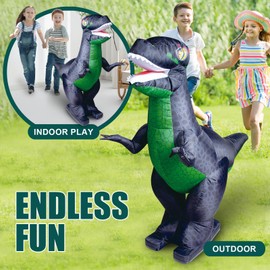 Dobindrich RC Dinosaur Toy Remoted Control Inflatable Dinosaur Car 360° Rotation Forward Backward Gift for Kids Boys 6,7,8 Years Old