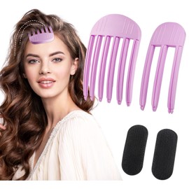 4Pcs Volumizing Hair Clips for Fluffy Bangs, Easy High Crown Volume Tool for Women, No Crease Hair Root Lifting Clips for a Natural Puffy Lazy and Seamless Hairstyle