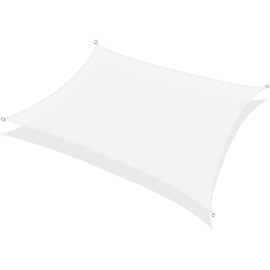 KHOMO GEAR Rectangular Sun Shade Sail 12 x 16 Ft UV Block Fabric - White