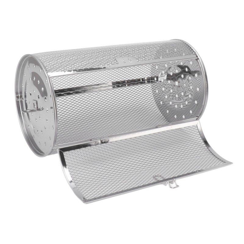 Rolling Grilling Basket Stainless Steel Grill Cage Round Stainless Steel