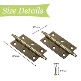 UFURMATE Antique Cabinet Hinges, 6Pcs Heavy Duty Loose Pin Hinges with Ball Ends Solid Brass Cabinet Cupboard Door Hinges Decorative Folding Butt Hinges (Antique Bronze)