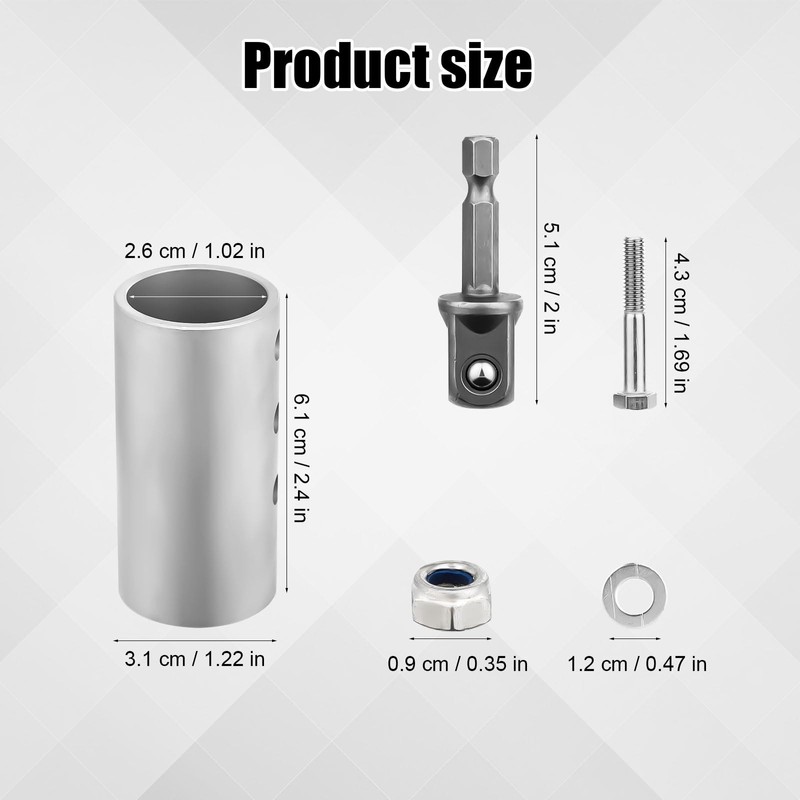 Trailer Jack Drill Adapter, Stainless Steel Valet Electric Tongue Drill