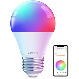 Linkind - Bombillas inteligentes de 1 paquete, bombillas que cambian de color, funcionan con Alexa y Google Home, foco inteligente WiFi de 800 lm,