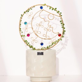 GOOOXIM 2PCS Elegant Indoor Plant Trellis- Decorative Metal Support with Crystal Accents for Hoya, Small Houseplants, and Pothos Vines - Perfect Gardening Decor and Support Solution for Potted Plants