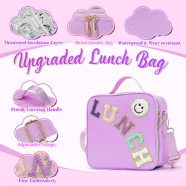 dashfor Lunch Bag Kids, Insulated Lunch Box Bag Girls Lunch Bags for Women, Tote Large Pack Lunch Bag with Adjustable Shoulder Strap, Reusable Leakproof Lunch Bag for School, Work, Picnic, Camping