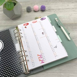 SinnWunder® 2026 Premium Calendar Inserts - Year Plan - Leporello with Half Year per Page - Size DIN A5