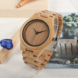BOBO BIRD Men Women Handmade Bamboo Wooden Wrist Watch Scale Quartz Wrist Watch Lightweight Casual Sport Watch (Men's)