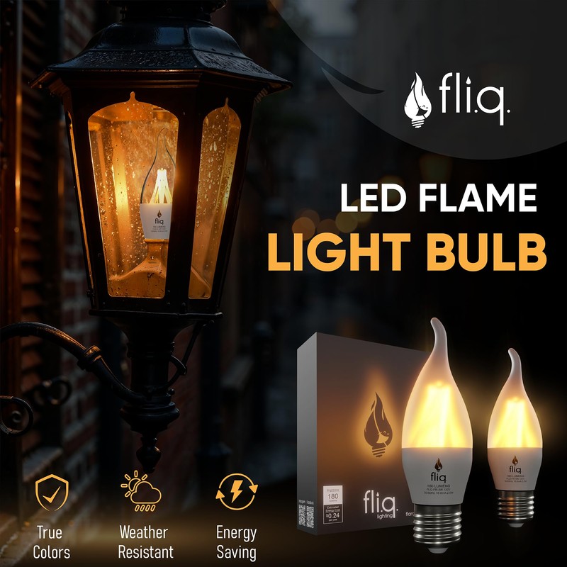 Fliq | LED Flame Light Bulb | 2 Pack |