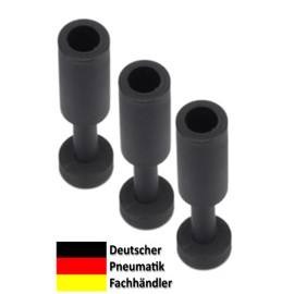 Pneumatic Plugs for Closing Plug Connections, Set of 3, 8 mm Blanking Plugs for Compressed Air Plug Fittings IQS, Hose Connectors etc.