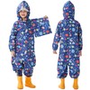 Fewlby - Traje de lluvia impermeable para niños con capucha,