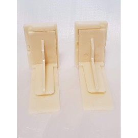 KT HRUSEADJA Rear Drawer Track Sockets Mounting Back Plates Brackets, Plastic, Almond - Sold in Pair (1)