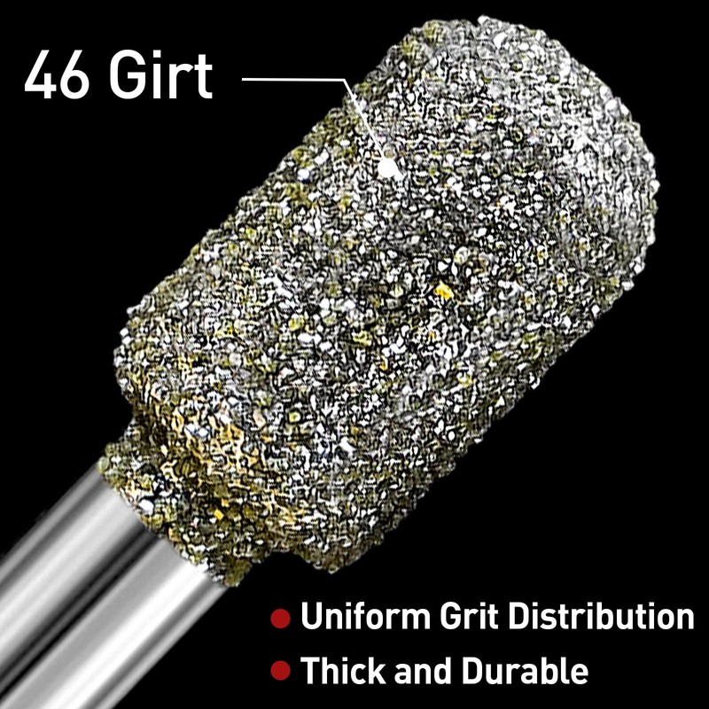 46 Grit 10 Shapes Diamond Grinding Bits Stone Glass Carving