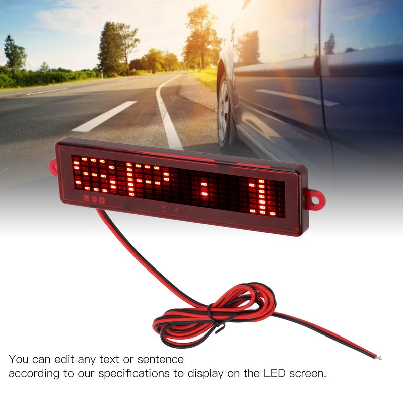 Rechargeable LED Name Tag Replacement for Universal Automobile Programmable Name