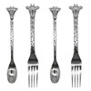 Pinenjoy 4Pcs Giraffe Spoon Forks Silver 18/10(304) Stainless Steel 6inch