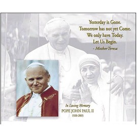 Pope John Paul II Mother Teresa 8" x 10" Religious Poster Print
