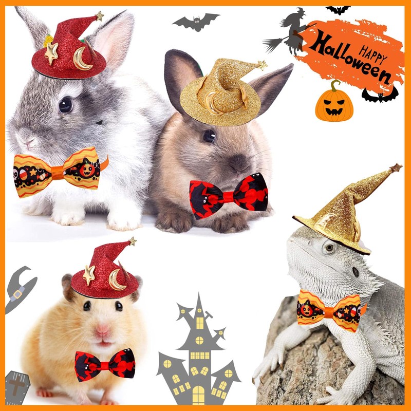 4 Pack Halloween Hamster Costume Small Animal Clothes Funny Witch