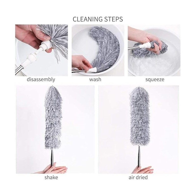 Microfiber Feather Duster for Home Cleaning Fan Cleaner Brush with