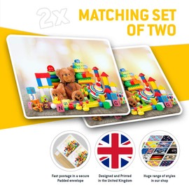 Rectangle Stickers (Set of 2) 10cm - Childrens Toys Nursery Toy Shop Decals for Laptops,Tablets,Luggage,Scrap Booking,Fridges, 44584