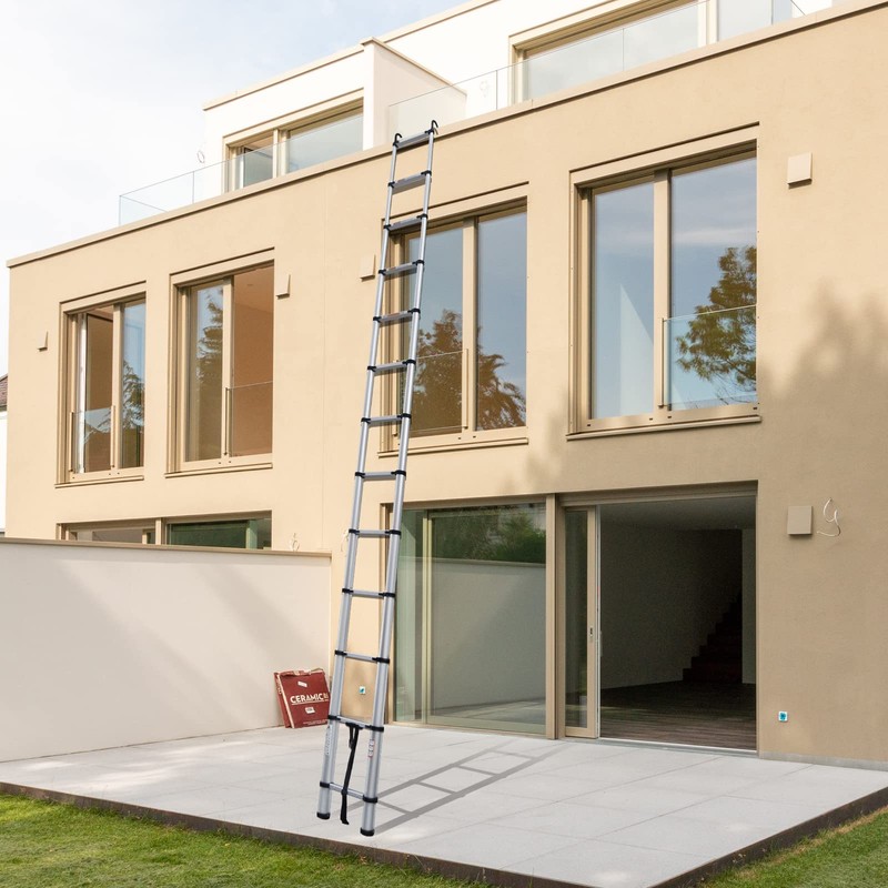 Qimu Telescoping Ladder 16.4FT Aluminum Telescoping Ladder with 2 Detachable