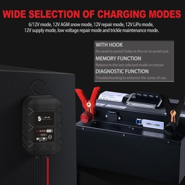 BYGD 5A Smart Car Battery Charger, 6v 12V Automotive Charger, Deep Cycle Charger, Float Charger, Automatic Repair Battery Desulfator, Trickle Battery Maintainer