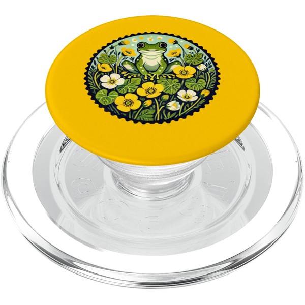 Frosch und Butterblume Art Cute Froggy PopSockets PopGrip für MagSafe