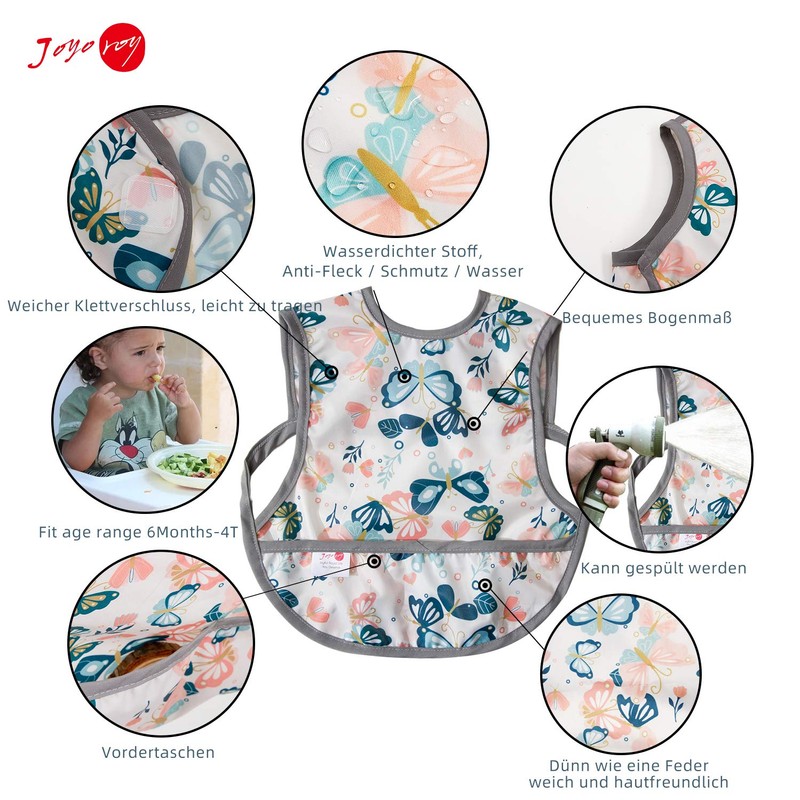 Joyo roy Bib Baby Bib with Sleeves Drool Bib Baby