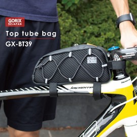 GORIX (GX-BT39) Bicycle Top Tube Bag, Waterproof, Frame Bag, Front, Water Stopping Zipper, Smartphone Storage, Small Storage, Road Bike, Cross Bike, MTB and Other Bicycles, Bicycle Bag (String-Boyfriend's Work)