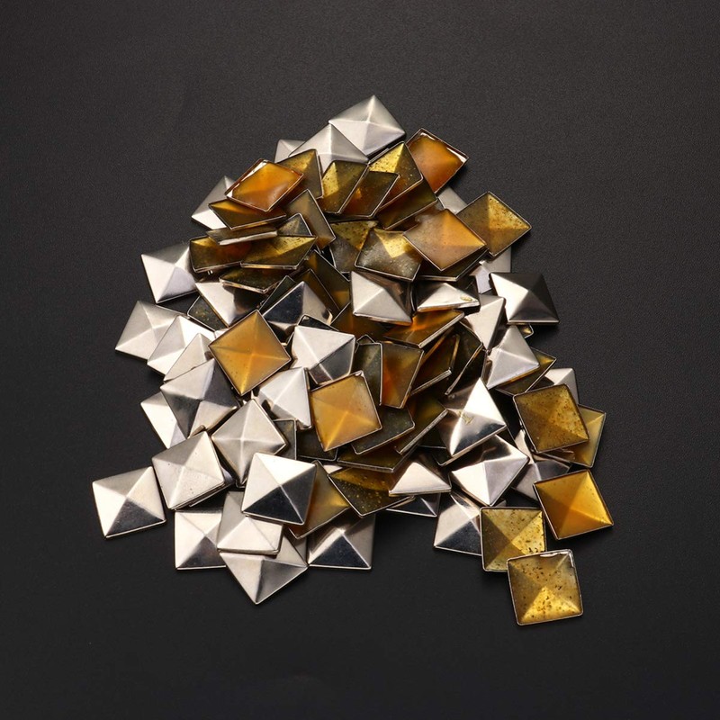 100 Pcs Silver Flat Back Rivet Studs for Gluing Bags,