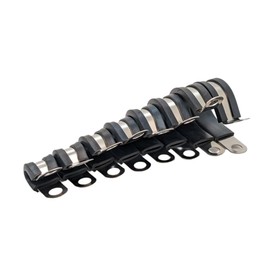64pcs Rubber Lined P Clips Assortment Kit | Steel Rubber Cushion Pipe Clamps Set | 8 Sizes: 6mm, 8mm, 10mm, 13mm, 16mm, 19mm, 22mm, 25mm