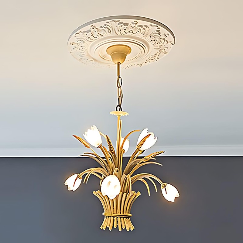 PROFHOME 156020 Rococo Ceiling Element Baroque Style Diameter 47.0 cm