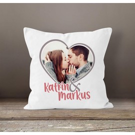 SpecialMe® Cushion Cover with Photo and Name Print, Premium Photo Cushion, Cotton, White, One Size
