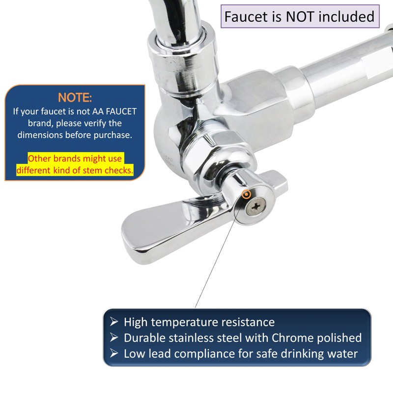 AA Faucet AA-104G Stem Check Unit w/B-Handle for Wok Faucet