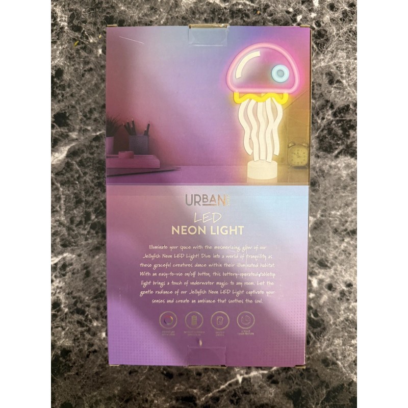 Idea Nuova Urban Shop Jellyfish Neon Light (4 Hour Timer,
